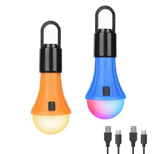 Image of Lepro Rechargeable Camping Lights, 7 White & RGB Colour Modes, Hanging Tent Lights for Camping, Camping Lantern Rechargeable, 10 Hrs Battery Life Camping Accessories, Suit for Power Cuts, Emergency