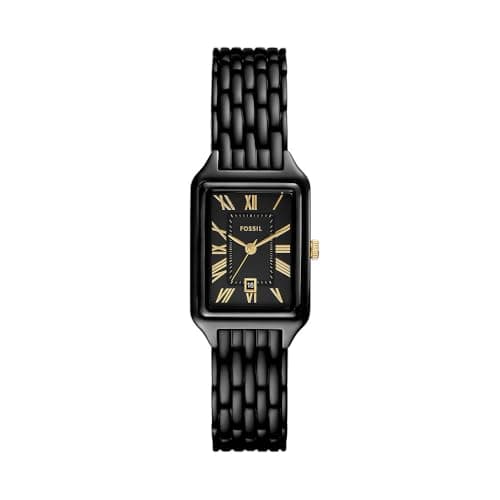 Image of Fossil Raquel Watch for Women, Quartz Three Hand Movement with Stainless Steel Strap,Smokey Black