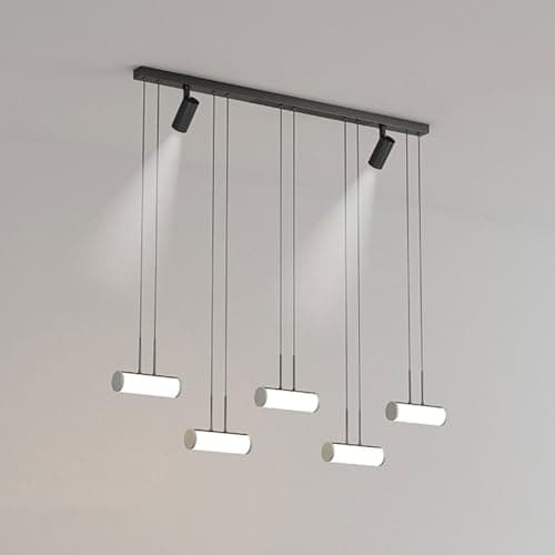Image of SLFFLS 3/4/5/6-Light Kitchen Island Linear Chlier, Modern Ceiling Light Fixture with Spotlight for Dining Room, Living Room, Over Table Illuminat