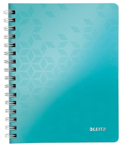 Image of Leitz A5 Flexible Cover Notebook, Ice Blue (Wire Bound, 80 Sheets, Ruled, 90 gsm Ivory Paper, Wow Range), Pack of 1
