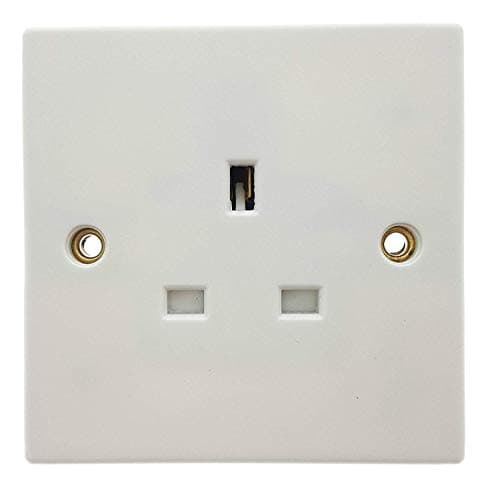 Image of Invero 1 Gang Single Unswitched Mains Wall Socket 13A - White