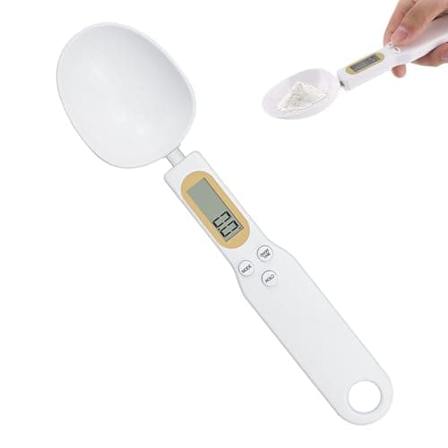 Image of Digital Measuring Spoon, Weighing Spoon Scale, 500g / 0.1g High Precision Electronic Kitchen Spoon with LCD Display for Cooking Baking Food Ingredients Pet Dog Cat Meal Powder Liquid (white)