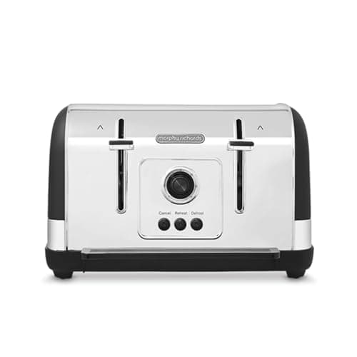 Image of Morphy Richards Venture Black 4 Slice Toaster - Defrost Setting - High Lift Feature - 240131