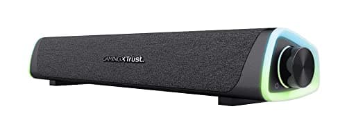 Image of Trust Gaming GXT 620 Axon RGB Illuminated Soundbar 12W, USB Powered, 3.5mm AUX, PC Speaker for Computer, Laptop, Smartphone, Tablet, TV - Black