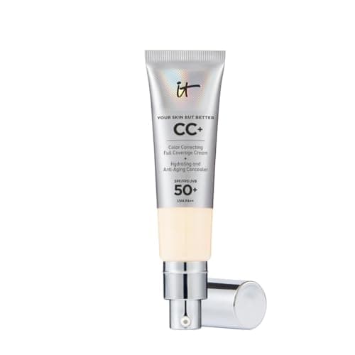 Image of IT Cosmetics CC+ Cream SPF 50+ Full-Coverage CC Foundation, Hydrating Skincare, With Hyaluronic Acid, Niacinamide & Vitamin E for a Radiant Finish, Your Skin But Better, Shade: Fair Ivory, 32ml