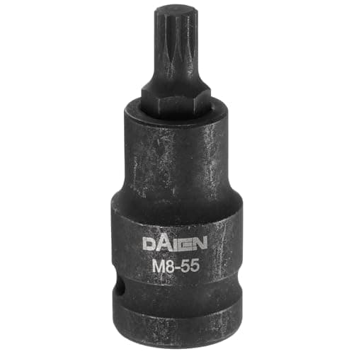 Image of sourcing map M8 Triple Square Bit Socket 55mm/2.17" Length 1/2" Square Drive 12 Point Spline Extension Impact Bit Power Nut Driver Set S2 Steel Socket Ratchet Wrench Bits, Black