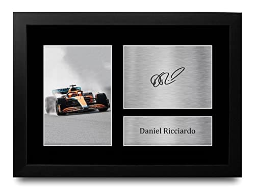 Image of HWC Trading FR A4 Daniel Ricciardo Formula 1 Gifts Printed Signed Autograph Picture for F1 Formula 1 Racing Fans - A4 Framed