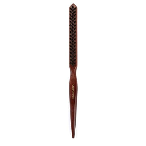 Image of GranNaturals Teasing Boar Bristle Hair Brush for Women - Teasing Comb with Rat Tail Pick for Hair Sectioning Used for Edge Control, Backcombing, Smoothing, and Styling Fine Hair to Create Volume