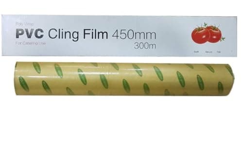 Image of Cling Film All Purpose Food Wrap Cutter Box PVC Catering Quality Kitchen Food Seal Wrap Film - 450mm x 300m