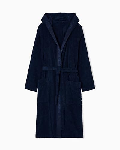 Image of Emporio Armani Men's SPONGE BATHROBE Blue L