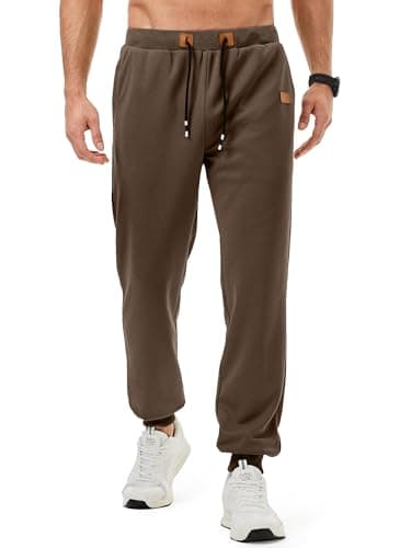 Image of JMIERR Mens Trousers Tracksuit Bottoms Fashion Sweatpants Cargo Jogging Drawstring Outdoor Workout Pants,Brown,XXL