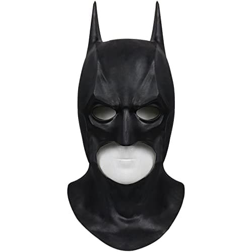 Image of SINSEN Adult Bat Mask for Men Superheroe Bruce Wayne Full Mask Knight Cosplay Costume Prop for Halloween Party Dark (A)