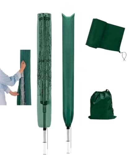 Image of EasyShopping247®UK - Rotary Airer Cover (Green) Universal Fit with Zip and Drawstring to tighten Airer.420D Rotary Line Cover is Weather Resistant | Protection for Garden Dryer, Parasol