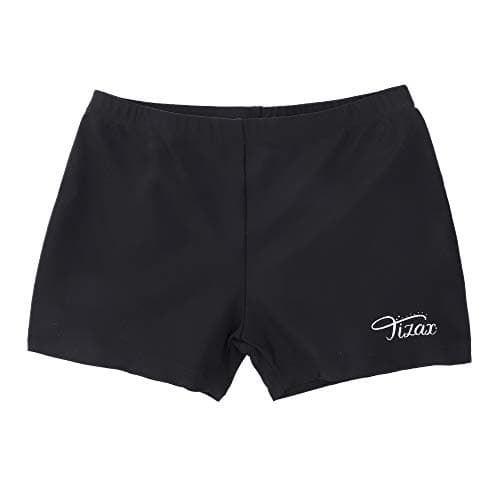 Image of TIZAX Boy's Swimming Boxers Kids Aquashorts UPF 50+ Swim Trunks for Little & Junior Boy Black 11-12 Years