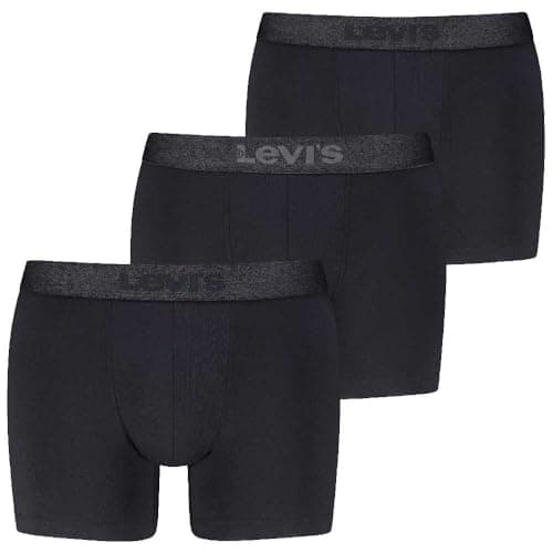 Image of LEVIS Men's Melange Waistband Boxer, Black, L (Pack of 3)
