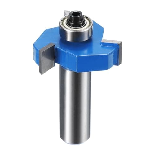 Image of sourcing map T Slot Cutter Rabbet Router Bit 1/2" Shank 1-13/32" (36mm) x 13/32" (10mm) 3 Wing Carbide Slotting Cutter Rabbeting Slab Flattening Router Bits with Bearing for Wood