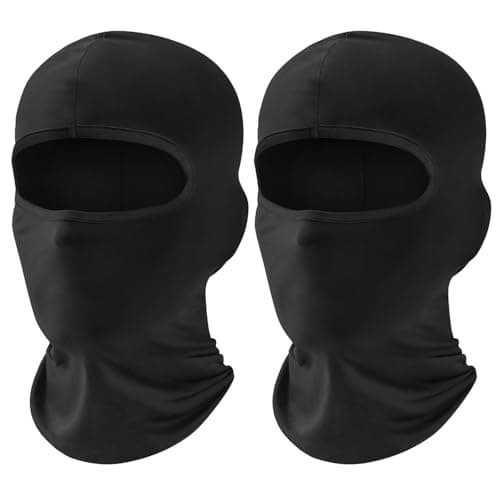 Image of VNIDJGB 2 Pcs Kids Balaclava, Windproof Warmer Balaclava for Children, Lightweight Warmer Neck Balaclavas Kids, Face and Neck Cover Helmet for Universal Cycling, Skiing, Black and Grey