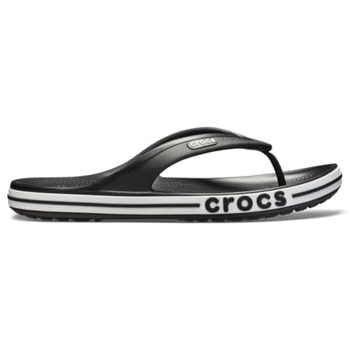 Image of Crocs Unisex Flip flops, Bayaband Flip, Black/White, 4 UK Men/ 5 UK Women