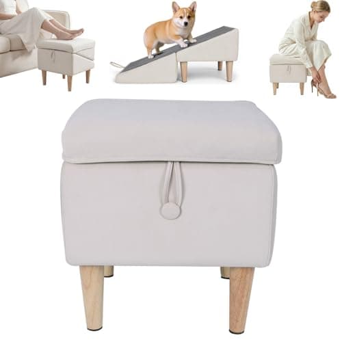 Image of Ottoman Dog Ramp, Foldable Dog Steps for Sofa Bed, 2-In-1 Seatmate Dog's Chair with Ramps, Detachable Convertible Pet Ramp Footstool for Small and Large Dogs