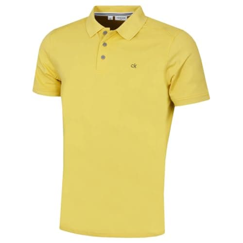 Image of Calvin Klein Mens Campus Polo Shirt - Lemon - M