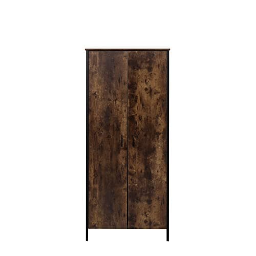 Image of Homemade Deisgn HMD FURNITURE Bedroom Large Storage 2 Doors Wardrobe,Metal Frame,Industrial Style,Storage Shelf