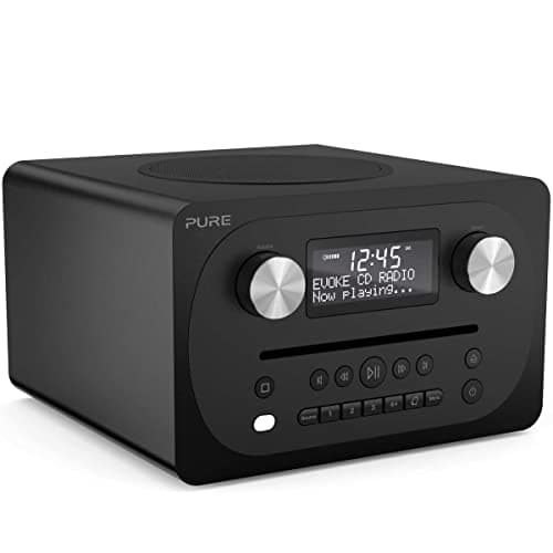 Image of Pure Evoke C-D4 All-in-One Music System with DAB/DAB+/FM Digital Radio – DAB Radio with Bluetooth Music Streaming, Dual Alarms and CD Player – Siena Black
