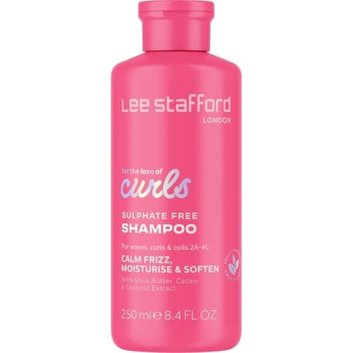 Image of Lee Stafford Wavy, Curly, & Coily Shampoo | For The Love of Curls - Daily Cleanser for 2A to 4C Hair, Anti Frizz, Moisturising, Adds High Gloss Shine to Smooth Defined Curls, Lightweight, 250 ml