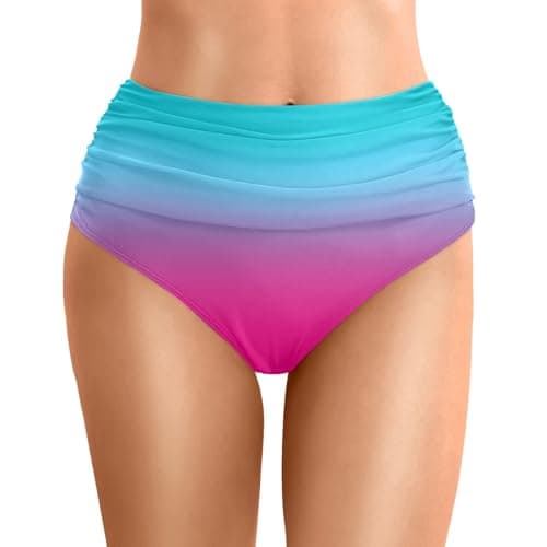 Image of Generic- Women's Bikini Bottoms with High Swim Briefs, Beach Shorts, Ruched Pants, High Cut Swim Bottoms, Full Coverage Swimsuit Bottoms, Sports Yoga Shorts, Swim Bottoms 2026, sky blue, XL