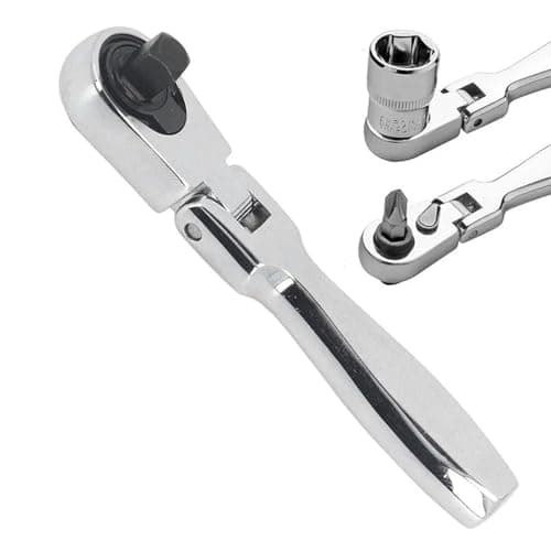 Image of Gasea Mini Ratchet Wrench, 2 in 1 180° Rotating Flex Head Mini Ratchet, 1/4 Ratchet 72 Teeth Quick Release Ratchet Wrench Torques Socket Spanner Ratcheting Combination Wrench