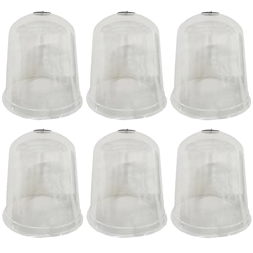 Image of Selections Large Garden Plant Bell Cloche Plastic Covers with Ground Pegs Reusable Frost and Pest Protection (Pack of 6)