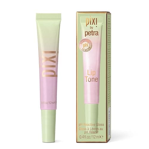 Image of Pixi Beauty LipTone pH Reactive Lip Gloss in PinkPatina, Color-Changing Vintage Rose Hydrating Lip Tint with Rosehip Oil, Shea and Mango Butter, Non-Sticky High-Shine Gloss, 0.4 fl oz / 12 ml