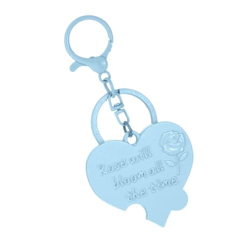 Image of YPBEW Letter Keychain Jewelry Piece Sturdy Alloy Construction Heart Shaped Rings for Keys and Styles Statements Rose Alloy Keychain Jewelry