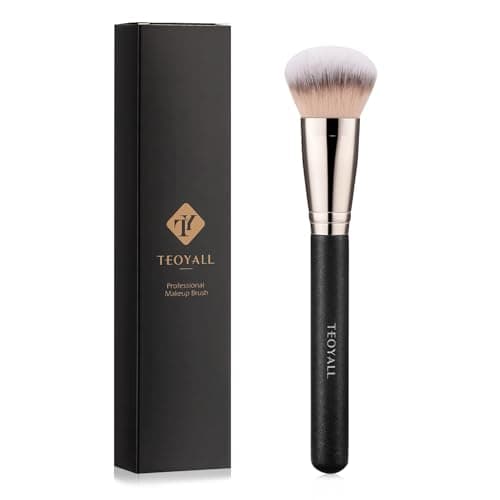Image of TEOYALL Domed Foundation Brush, Soft Dense Synthetic Bristles Blending Brush for Liquid Cream Foundation Bronzer Contour