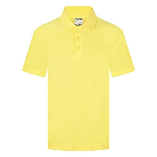 Image of ZECO Unisex Kids Short Sleeve School Polo Shirt for Boys & Girls (3-16+ Years) Yellow