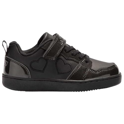 Image of Lelli Kelly LK2120 (AB01) Paris Low Black Heart Hook & Loop Trainers (Black, UK Footwear Size System, Little Kid, Women, Numeric, Medium, 11.5)
