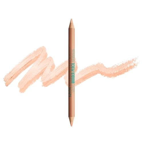 Image of NYX Professional Makeup Brow Highlighter, Dual Ended Pencil, For Lifting, Highlighting and Concealing, Wonder Pencil, Line Shimmer Under Lower Brow Arch For a Lifting Effect, Medium Peach