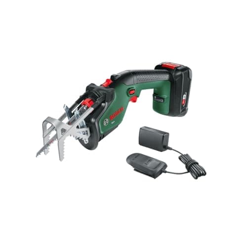Image of Bosch Home and Garden Keo Cordless Garden Saw (1 x 2.0 Ah Battery, 18 Volt System, 80 mm Cutting Capacity, Swiss Precision Saw Blade for Wood, in a Box)