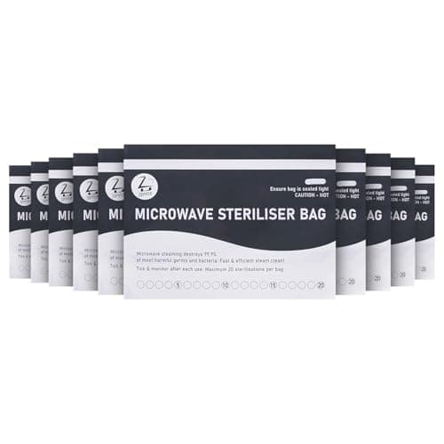 Image of Microwave Steriliser Bags Large 10pcs Chemical-Free Steam Bags for Baby Bottles, Teethers & Accessories 20 Uses Each Marking System Included