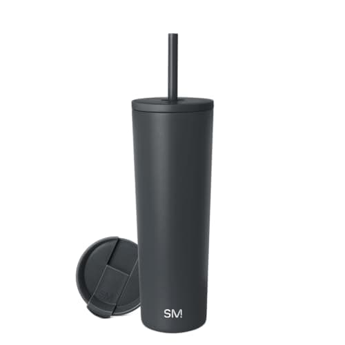 Image of Simple Modern Insulated Tumbler with Lid and Straw | Iced Coffee Cup Reusable Stainless Steel Water Bottle Travel Mug | Gifts for Women Men Her Him | Classic Collection | 830ml | Graphite