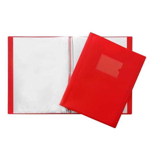Image of Janrax A4 Red Flexible Cover 40 Pocket Display Book - Presentation Folder