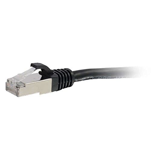 Image of C2G Cat6a Booted Shielded (STP) Network Patch Cable - Patch cable - RJ-45 (M) to RJ-45 (M) - 2 m - STP - CAT 6a - molded, snagless, stranded - black