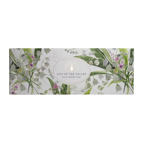 Image of English Soap Company Herritage Collection Hand Body Luxury Vegetable Scented Soap Bar (3x100g, Lily Of The Valley)