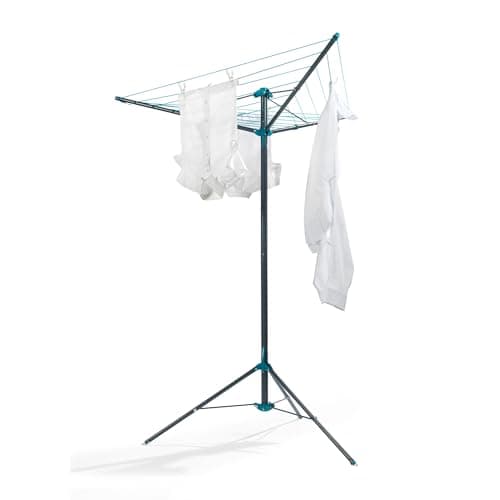 Image of Beldray 16 Metre Free-Standing Rotary Airer – Indoor & Outdoor Drying Rack with Built-In Line Tensioner, 3-Arm Tripod Design, Includes Storage Bag & 3 Ground Pegs, Portable & Tangle-Free