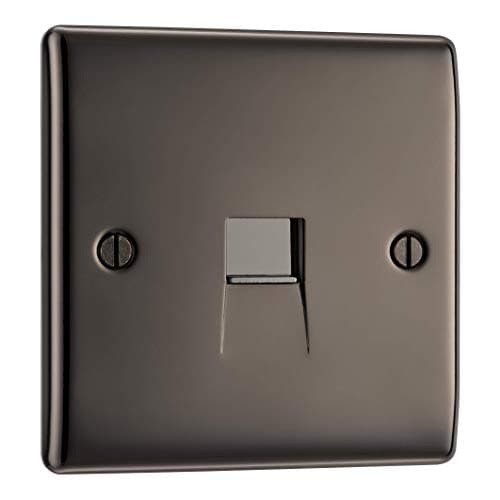 Image of BG Electrical NBNBTM1-01 Single Master Telephone Socket, Black Nickel
