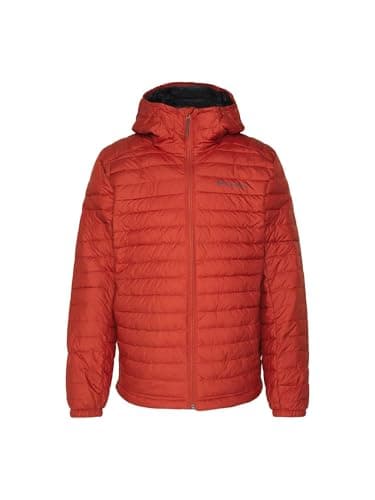 Image of Columbia Men's Silver Falls Hooded Jacket, Hooded Puffer Jacket, Warp Red, Size M