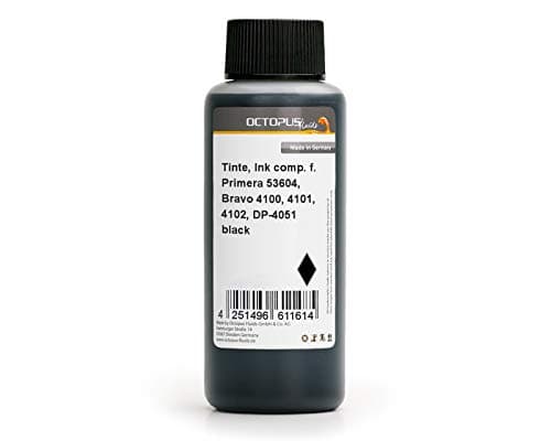 Image of Octopus Fluids 100ml refill ink compatible for Primera Bravo 4100, 4101, 4102 ink cartridges, printer ink black for Primera 53604 printer cartridges, no OEM
