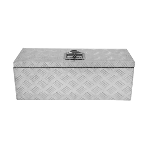 Image of Aluminium Tool Box 35L Lockable Chest 2 Keys Trailer Truck Van Locker Boxes Storage Heavy Duty Checker Plate Rubber Base Liner & Seal Gas Struts Carry Case Small 26" x 9" x 9" 660mm x 230mm x 230mm