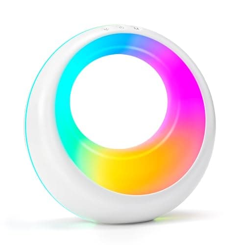 Image of Auxmir LED Night Light, Rechargeable Table Lamp with 7 RGB Colors Changing & 9 Modes, Dimmable Night Light with Remote Control, Portable Bedside Lamp for Bedroom, Living Room, Camping