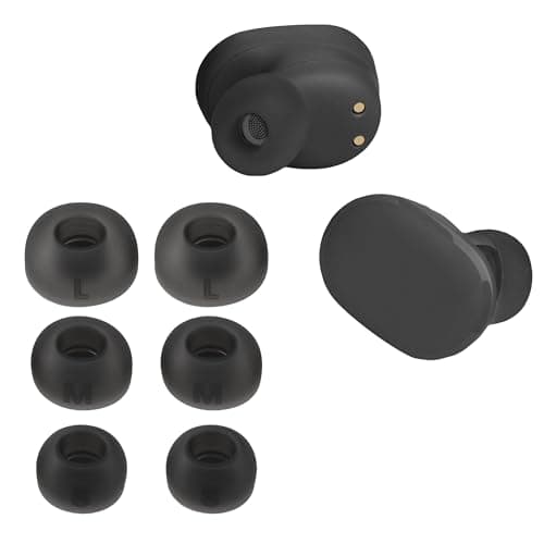 Image of kwmobile 6x Replacement Ear Tips Compatible with JBL Tune Buds - Silicone Tips for Earphones - Black