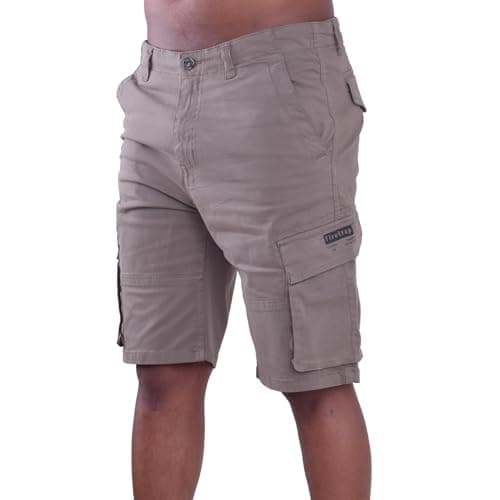 Image of Firetrap Mens Cargo Chino Shorts – Lightweight Summer Casual Combat Shorts with Multi Pockets for Travel, Hiking, Beach, or Daily Wear Khaki 36